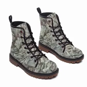 Men Winter Flower Leather Work Boots