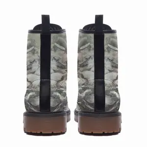 Men Winter Flower Leather Work Boots