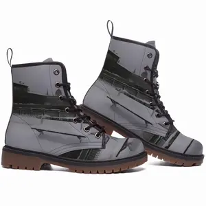 Men Winter In Paris From Arcole Bridge Leather Work Boots