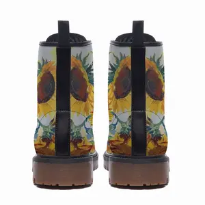 Men The Sunflowers Leather Work Boots