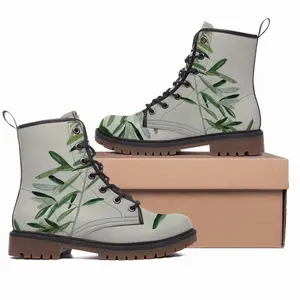 Men Olive Branch Leather Work Boots