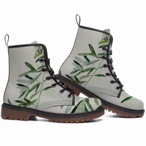 Men Olive Branch Leather Work Boots