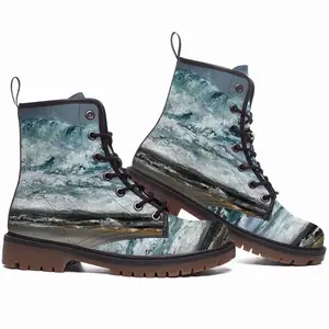 Men Sparkling Sea Leather Work Boots