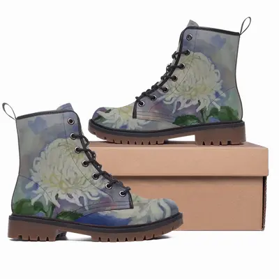 Men Chrysanthemum Leather Work Boots