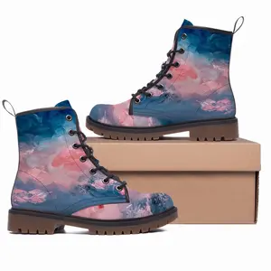 Men Cotton Candy Sky Leather Work Boots