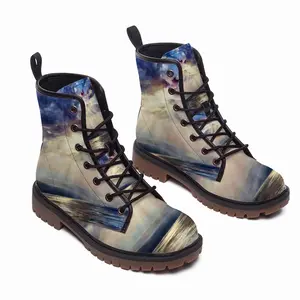 Men Sun Glitter Leather Work Boots