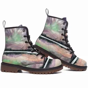 Men Aurora Borealis Leather Work Boots