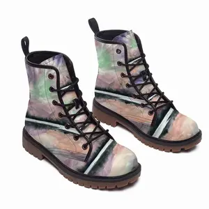 Men Aurora Borealis Leather Work Boots