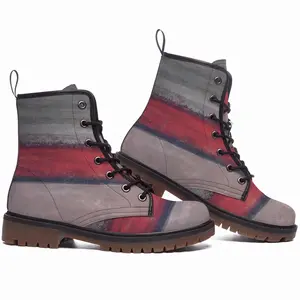 Men Red Divide Leather Work Boots