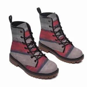 Men Red Divide Leather Work Boots