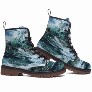 Men Sea Swirl Leather Work Boots