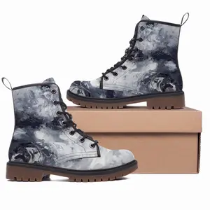 Men Charcoal Sky Leather Work Boots