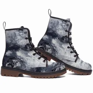 Men Charcoal Sky Leather Work Boots