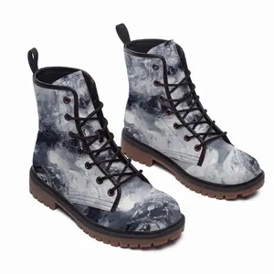 Men Charcoal Sky Leather Work Boots