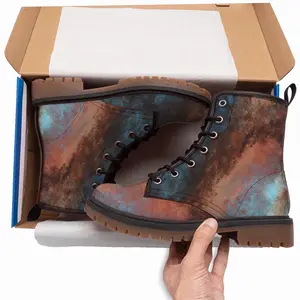 Men Copper Illusion Leather Work Boots