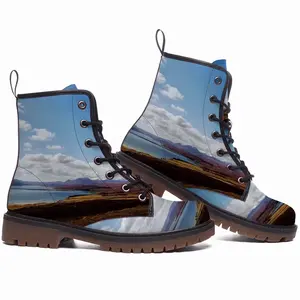 Men Snowy Mountains Of Tongue Leather Work Boots