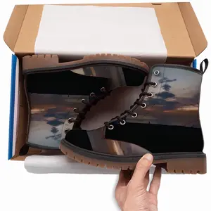 Men Sunset Over Duncansby Head Leather Work Boots