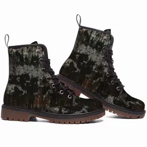 Men Fractured Views Leather Work Boots