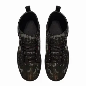 Men Fractured Views Leather Work Boots