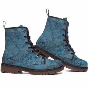 Men Design In Blue Leather Work Boots