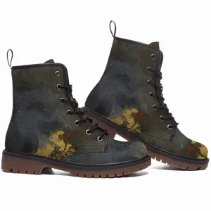 Men Rivers Of Gold Leather Work Boots