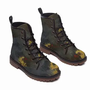 Men Rivers Of Gold Leather Work Boots