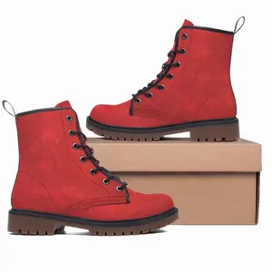 Men Statement In Red Leather Work Boots