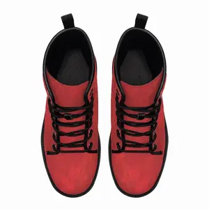 Men Statement In Red Leather Work Boots