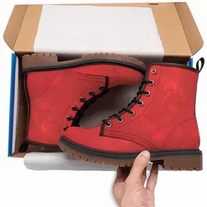 Men Statement In Red Leather Work Boots