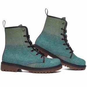 Men Washed Pastels Leather Work Boots