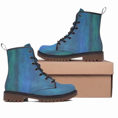 Men Emerald And Blue I Leather Work Boots