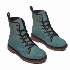 Men Hazy Shades Of Blue Leather Work Boots