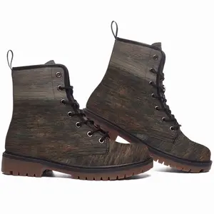 Men Rustic Wood Leather Work Boots