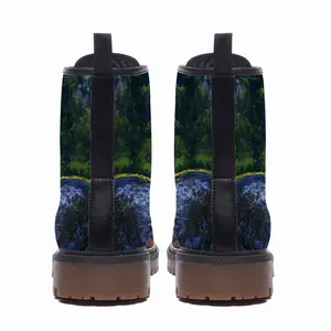 Men Blue Flame Fashion Interior Gift Idea Leather Work Boots