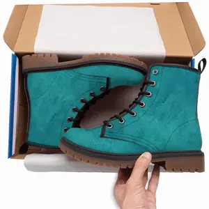 Men Caribbean Blue Leather Work Boots