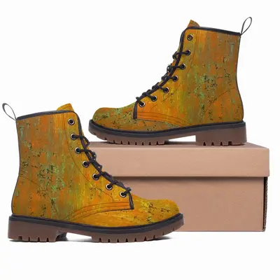 Men Orange Peel Leather Work Boots