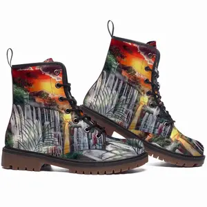 Men Beautiful Sunsets Leather Work Boots