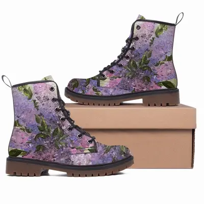 Men Lilac Leather Work Boots