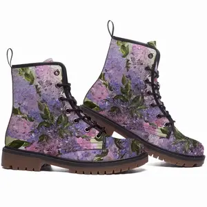 Men Lilac Leather Work Boots