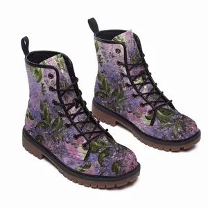 Men Lilac Leather Work Boots