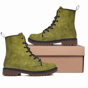 Men Asparagus Abstract Leather Work Boots