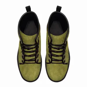 Men Asparagus Abstract Leather Work Boots