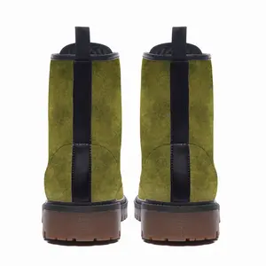 Men Asparagus Abstract Leather Work Boots