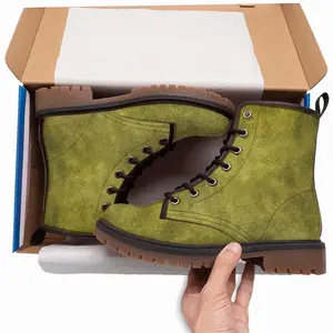 Men Asparagus Abstract Leather Work Boots