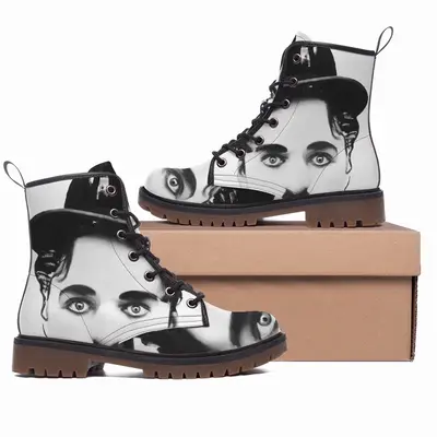 Men Charlie Chaplin Leather Work Boots