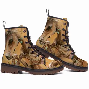 Men Devotion Prints Leather Work Boots