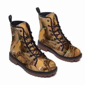 Men Devotion Prints Leather Work Boots