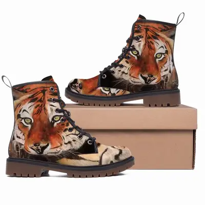 Men Eyes Of The Tiger Leather Work Boots