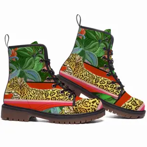 Men The King Of The Jungle Leather Work Boots