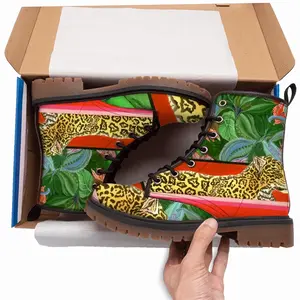 Men The King Of The Jungle Leather Work Boots